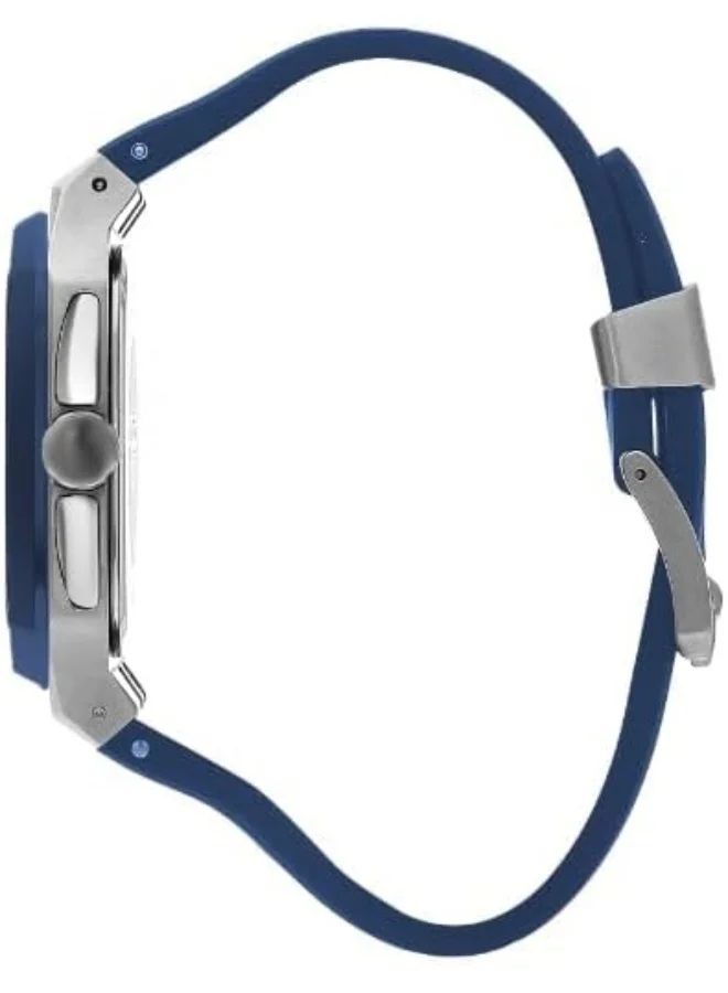 Quantum Quantum Men's Quartz Movement Watch, Chronograph Display and Silicone Strap - HNG1033.399, Blue