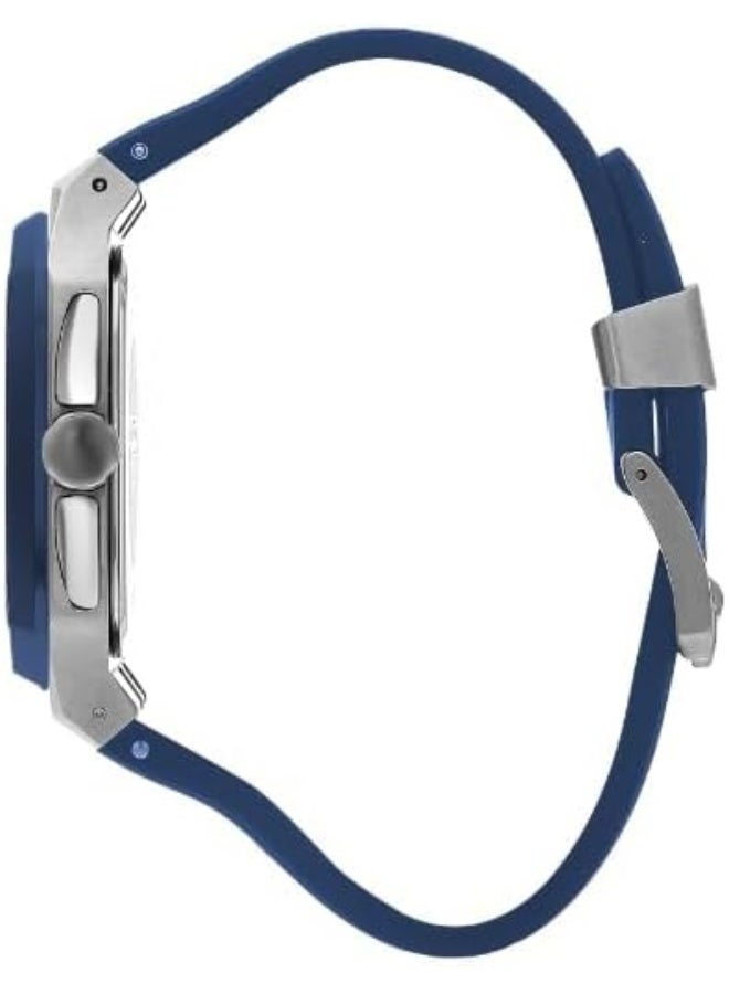 Quantum Men's Quartz Movement Watch, Chronograph Display and Silicone Strap - HNG1033.399, Blue - Image 2