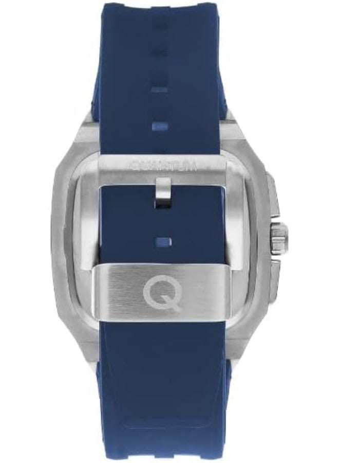 Quantum Men's Quartz Movement Watch, Chronograph Display and Silicone Strap - HNG1033.399, Blue - Image 3
