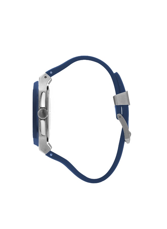 Quantum Men's Quartz Movement Watch, Chronograph Display and Silicone Strap - HNG1033.399, Blue  - Image 2