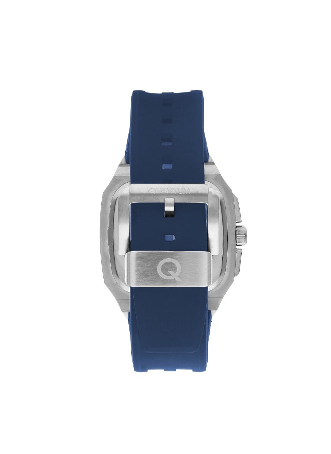 Quantum Men's Quartz Movement Watch, Chronograph Display and Silicone Strap - HNG1033.399, Blue  - Image 3