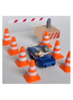 Y&D SYOSI Traffic Road Cones, 14Pcs Small Signs Toys Roadblocks Pretend Play Miniature Cones for Sand Table Engineering Construction  - Image 2