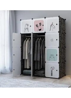 Generic SUPAAR 12 Kids Wardrobe Organizer, Portable Resin Bedroom Armoire Cute Cartoon Dresser Closet Modular Cube For Children  - Image 2