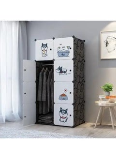 Generic SUPAAR 12 Kids Wardrobe Organizer, Portable Resin Bedroom Armoire Cute Cartoon Dresser Closet Modular Cube For Children  - Image 4