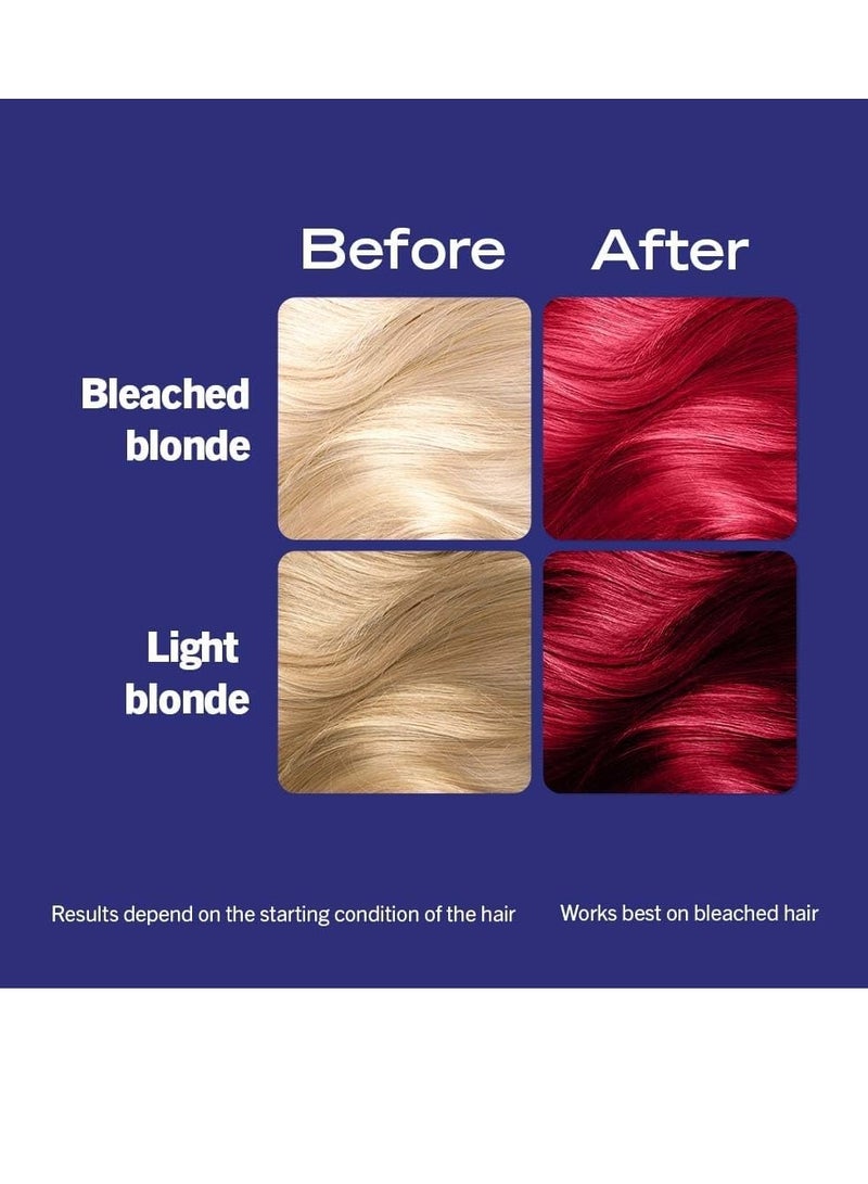 شوارزكوف صبغة شعر LIVE Ultra Brights Pillar Box Red شبه دائمة 092 صبغة شعر حمراء للون شعر فاتح أو فاتح لون نابض بالحياة يدوم حتى 15 غسلة - Image 4