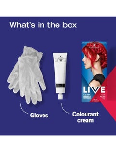 شوارزكوف صبغة شعر LIVE Ultra Brights Pillar Box Red شبه دائمة 092 صبغة شعر حمراء للون شعر فاتح أو فاتح لون نابض بالحياة يدوم حتى 15 غسلة  - Image 3