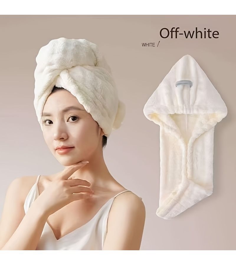 Blue Extra Large Hair Drying Cap Thickened Super Absorbent Quick Dry Head Towel for Home Travel - Image 1