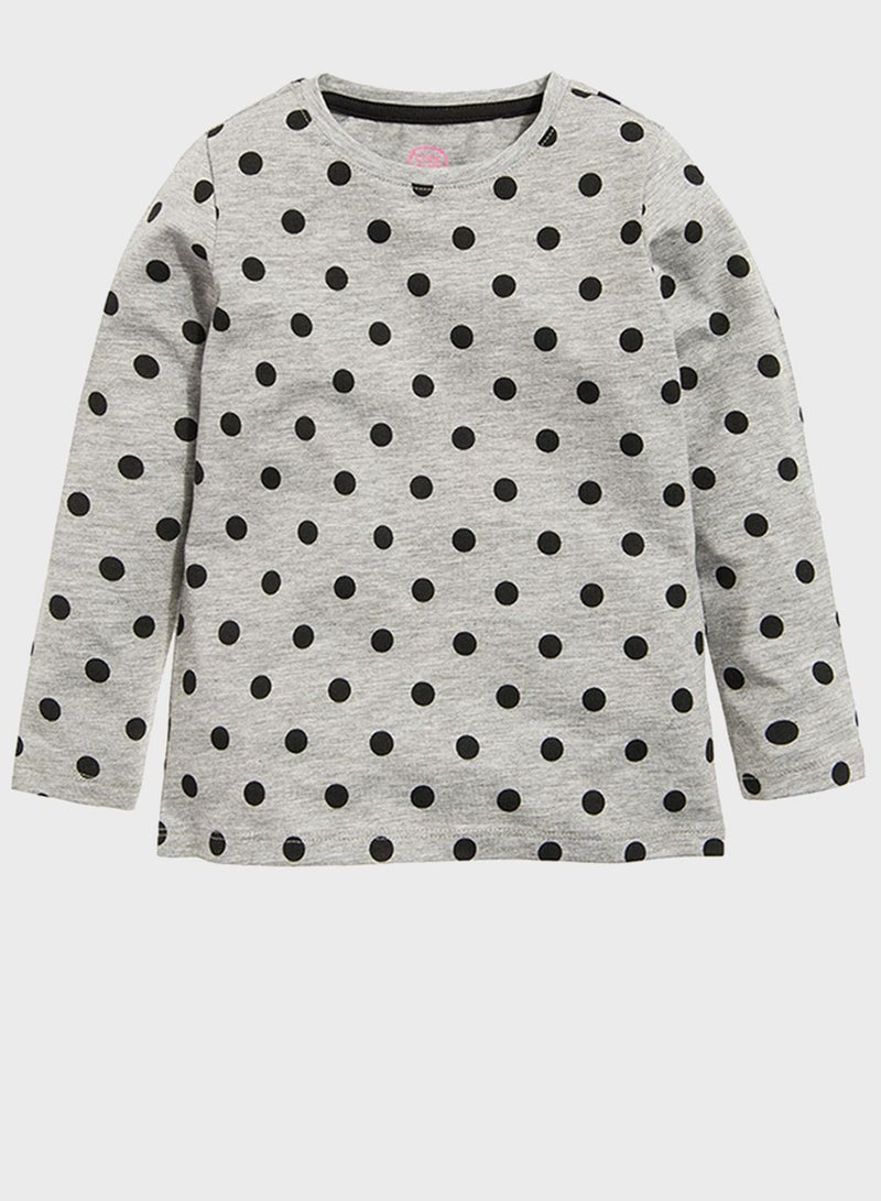 SMYK Kids Long Sleeve Dot Printed T-Shirt  - Image 1