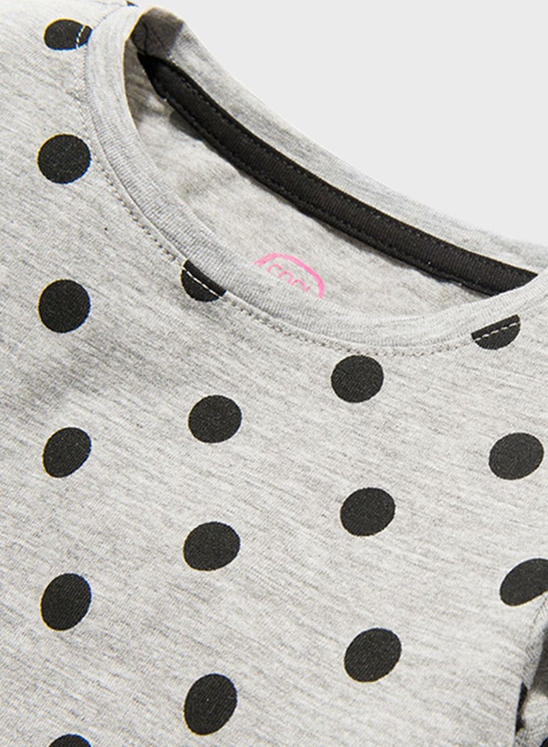 SMYK Kids Long Sleeve Dot Printed T-Shirt  - Image 2