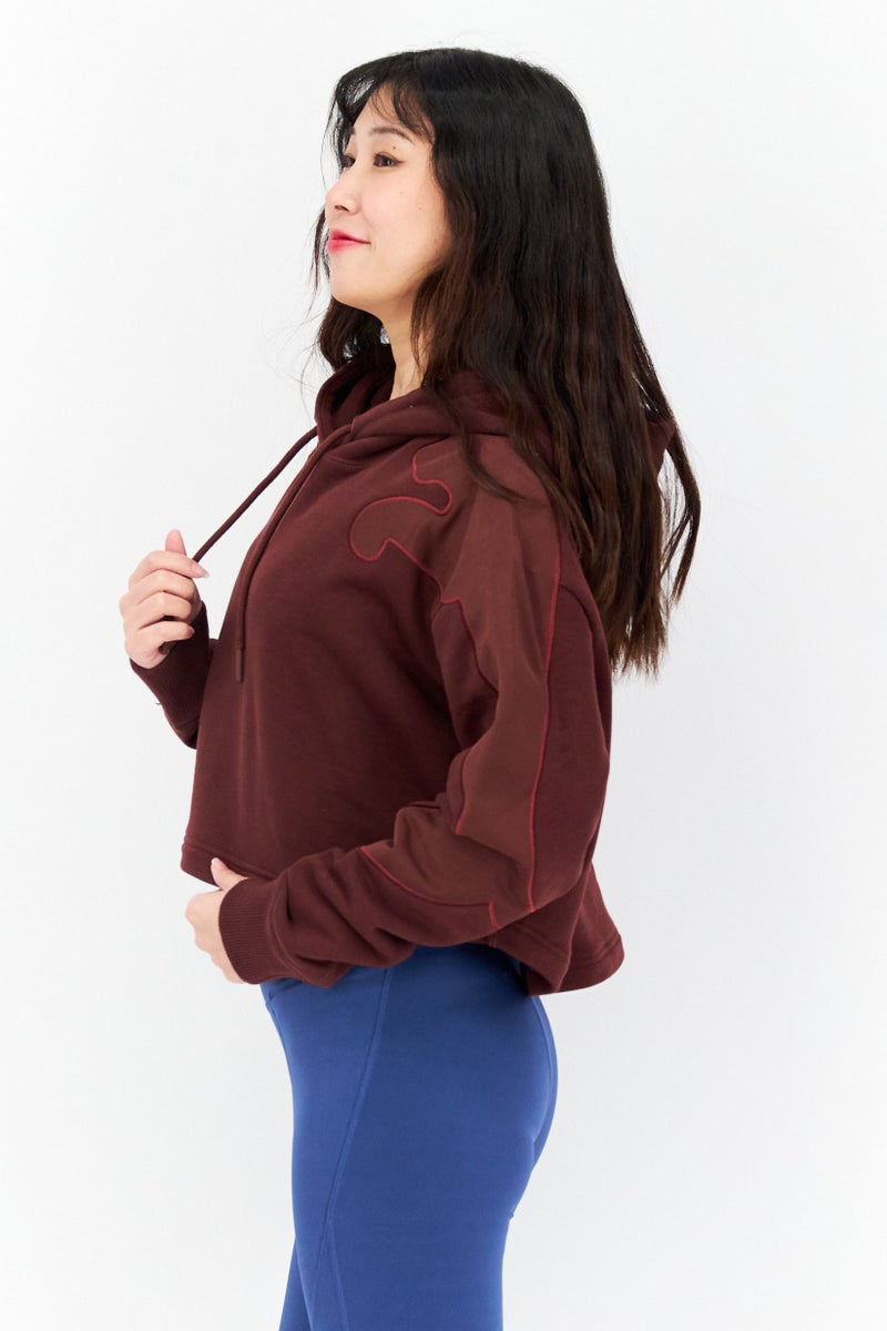 PUMA Women Sportswear Fit Long Sleeve Outdoor Hoodies, Brown  - Image 3