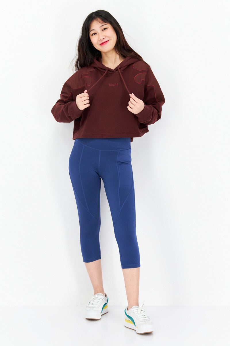 PUMA ملابس رياضية نسائية بأكمام طويلة مناسبة، خارجية، هوديز، بني - Image 2