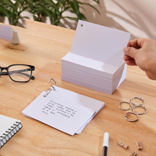 AccuPrints Unruled Index Flashcard - 3x5 inch, White, 100 Cards, 220 GSM - with Free Binder Rings for Short Notes, Cue Cards, Exam, Interview Preparation (3x5 inch Plain - 100 Sheets) - Image 4