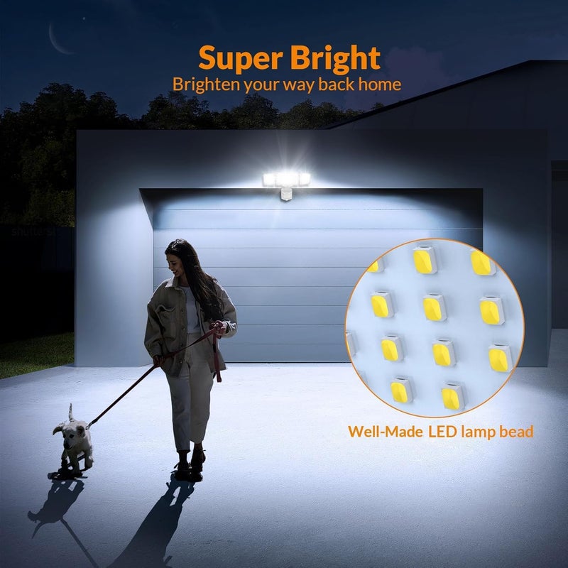 Le Power 1600LM LED Solar Security Lights Motion Outdoor, 5500K White Light, IP65 Waterproof Outdoor Flood Solar Light for Yard, Garage（Brown） - Image 3
