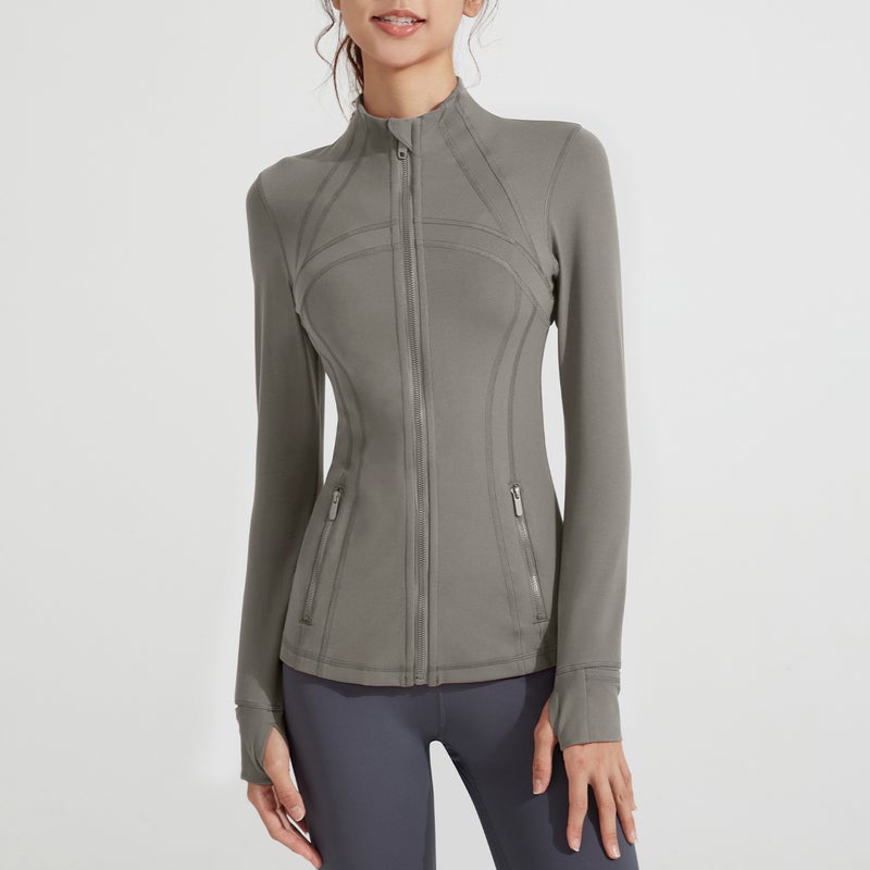 Generic Athena Lulu Yoga Jacket Soft-touch Fitness Long Sleeve carbon dust 