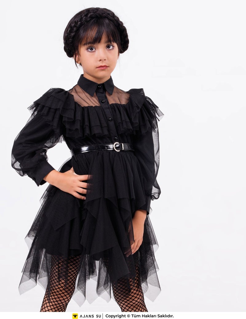 Gocoland Girl Wednesday Dress Long Sleeve  - Image 2