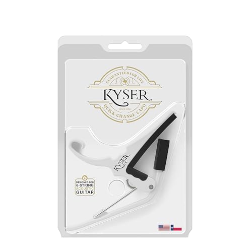 Kyser Quick-Change Guitar Capo for 6-string acoustic guitars, Pure White, KG6W - Image 5