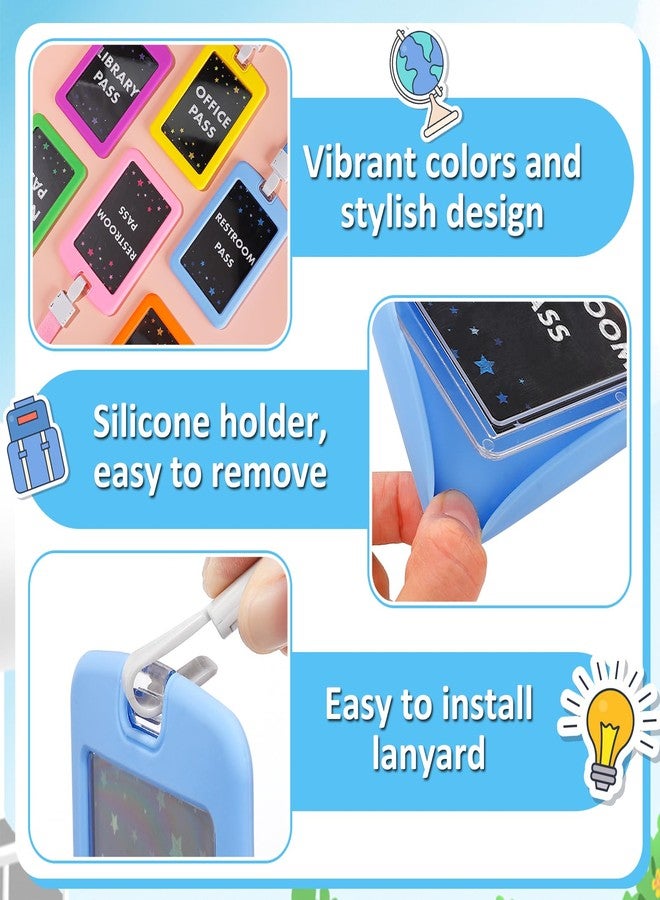 Alphatool 6 Pcs School Hall Pass Lanyards with Silicone Holder, Classroom Must Haves - Image 3