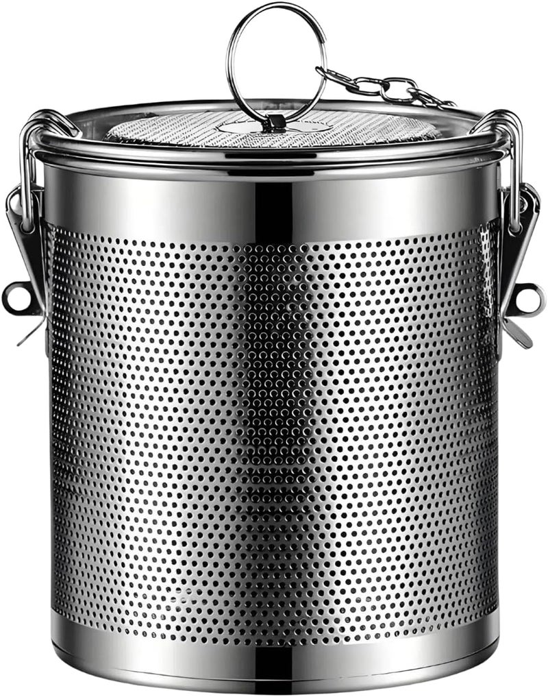 Viclaakesi Stainless Steel Ball Tea Infuser Mesh Filter Strainer - Multi-Purpose Spice Seasoning, Brewing Basket for Kitchen & Dining Use with Durable Hook-1.36L(12CM*12CM) - Image 1