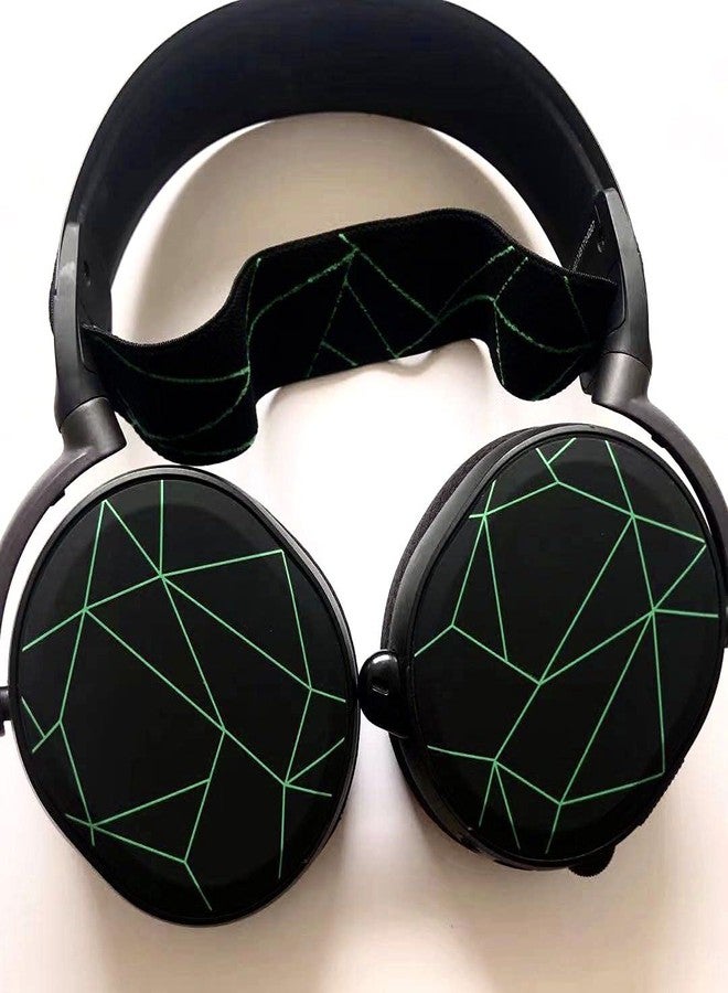 LZYDD غطاء مغناطيسي 2 في 1 مع حزام رأس لسماعة الألعاب SteelSeries Arctis Pro عالية الدقة / سماعة الألعاب اللاسلكية SteelSeries Arctis Pro (أخضر في أسود) - Image 4