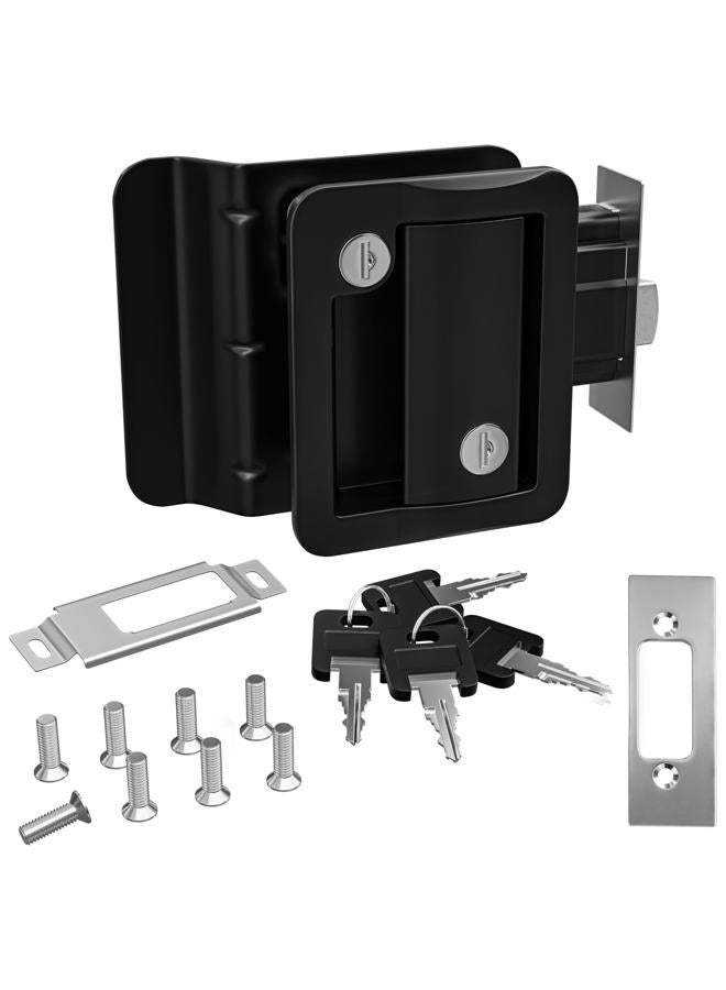 Leisure Locks باب دخول مقطورة السفر RV بولار بلاك مزلاج ميتل - Image 1