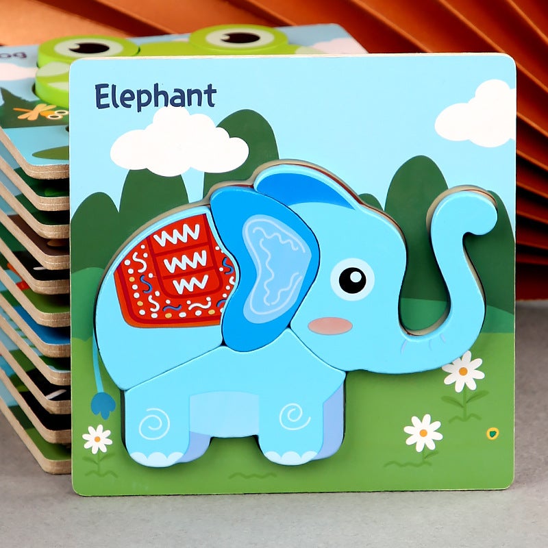 Wooden Early Education Cognitive Product Wooden Animal Traffic Shape Matching 3D Puzzle Children'S Educational Toys - Image 3