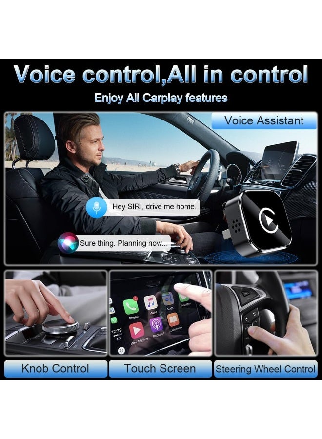 زيريفام Carplay اللاسلكي، محول Carplay اللاسلكي 2 في 1 ومحول Android، محول صغير الحجم يعمل بمجرد التوصيل لأجهزة iPhone وAndroid، اتصال تلقائي سريع، بدون تأخير، حجم صغير (أسود) - Image 5
