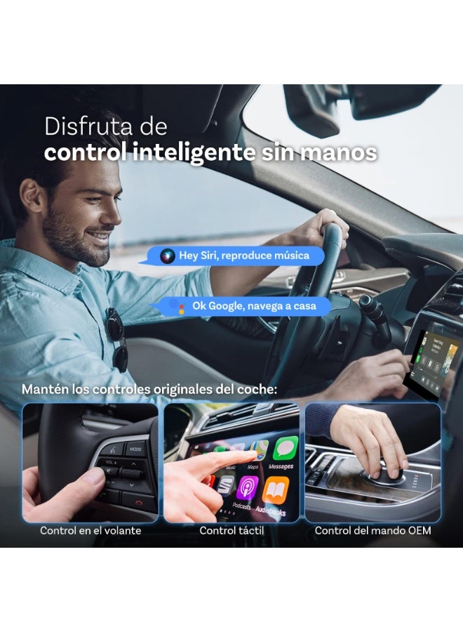 زيريفام Carplay اللاسلكي، محول Carplay اللاسلكي 2 في 1 ومحول Android، محول صغير الحجم يعمل بمجرد التوصيل لأجهزة iPhone وAndroid، اتصال تلقائي سريع، بدون تأخير، حجم صغير (أسود) - Image 4
