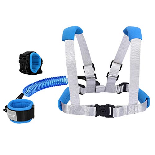Blisstime 2 in 1 Toddler Leash Anti Lost Wrist Link for Toddlers Toddler Harness Baby Leash Leash for Toddlers Wrist Leashes Child Leashes for Toddlers Not Easy to Open Without Key