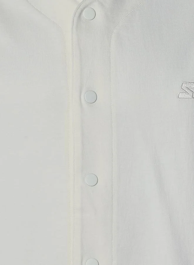 Starter Men Regular Fit V-neck Embroidered Short Sleeves Baseball Shirt