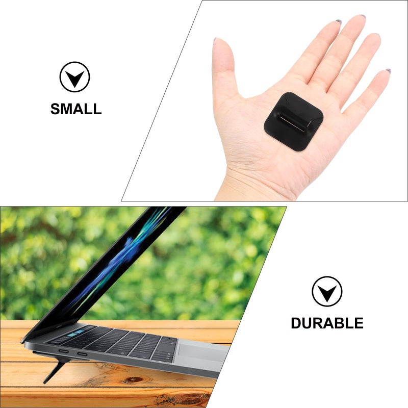 2Pcs Foldable Portable Laptop Stand Adjustable Computer Rack Plastic Heat Dissipation Black - Image 4