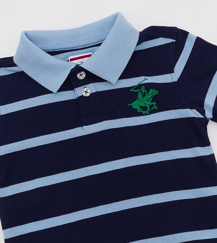 BEVERLY HILLS POLO CLUB  Striped Casual Polo T-Shirt  | Best Price UAE