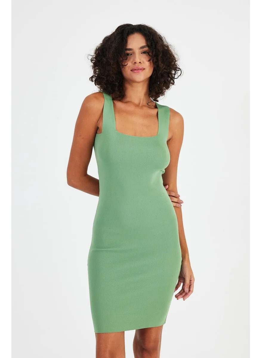 الكسندر جاردي Alexandergardı Square Collar Strappy Knitwear DRESS(A90827)
