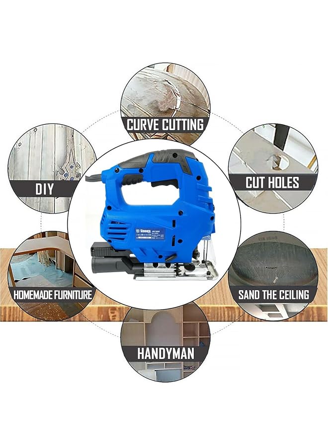 erorex Saw Js800 800W Power 80Mm Cutting Diameter Compact Design Lightweight Low Vibration Double Wall Steel Base Plate Includes Accessories - Image 2