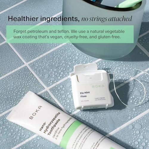 Boka Ela Mint Expandable Woven Dental Floss, Made from Natural Vegetable Wax, Teflon-Free and Petroleum-Free, 30 Yards of Waxed Floss (Pack of 3) - Image 3