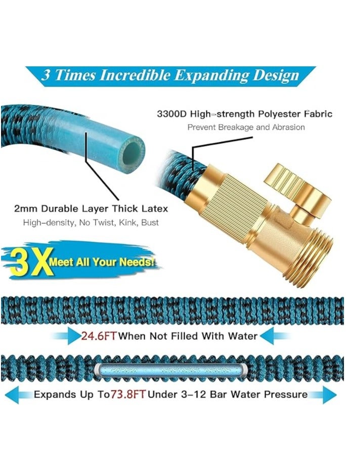 TOP ONE Garden Hose, 75ft Expandable Water Hose, Green Garden Hose with Multi Style Sprayer,Water hose for all gardening needs and outdoor activities , High Quality Green Garden Hose - Image 5