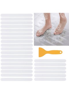 GUSGU Anti Slip Shower Stickers, 48 PCS Safety Bathtub Strips Adhesive Decals, Bathtub Non Slip Stickers and Scraper for Bath Tub, Shower Floor, Stairs, Ladders Clear ﻿  - Image 1