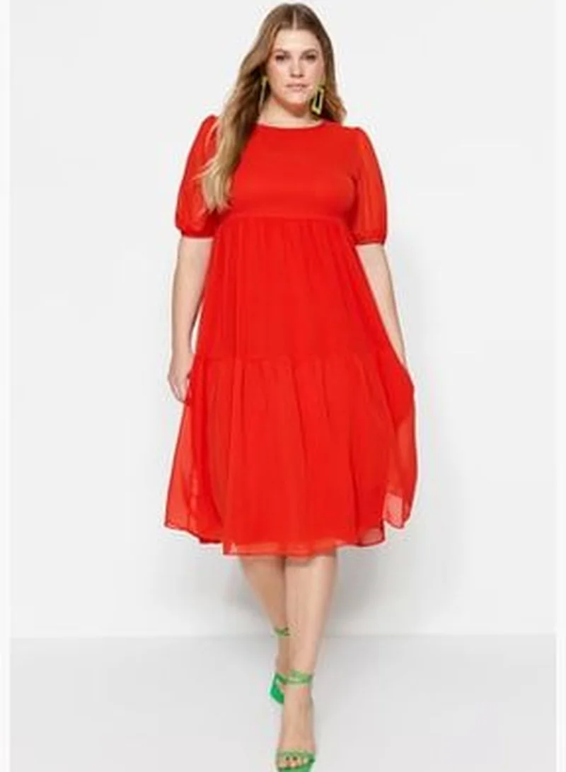 trendyol Tiered Chiffon Dress