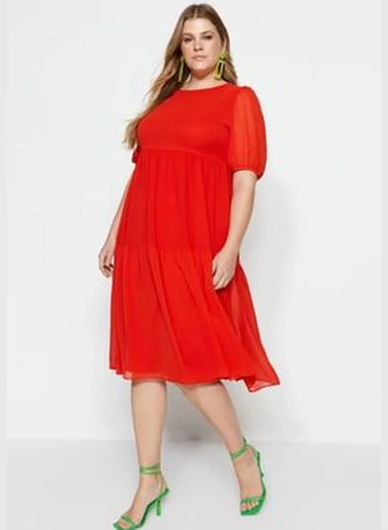 trendyol Tiered Chiffon Dress