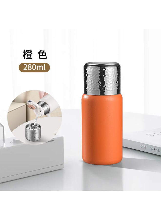 High-end 316 Stainless Steel Thermos Cup With Hammered Texture, Stylish Tea Brewing Cup, Gift Cup With Customizable Logo