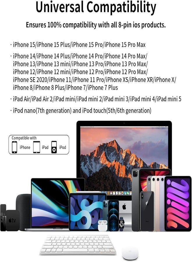 CREHAO [معتمد من Apple MFi] محول Lightning إلى مقبس سماعة رأس 3.5 مم، سماعات آيفون Aux صوتية + محول USB Type C إلى مقبس 3.5 مم أنثوي لهواتف آيفون 16 15 14 13 برو ماكس 12 11 XS XR 8 بدون مكالمات - Image 5