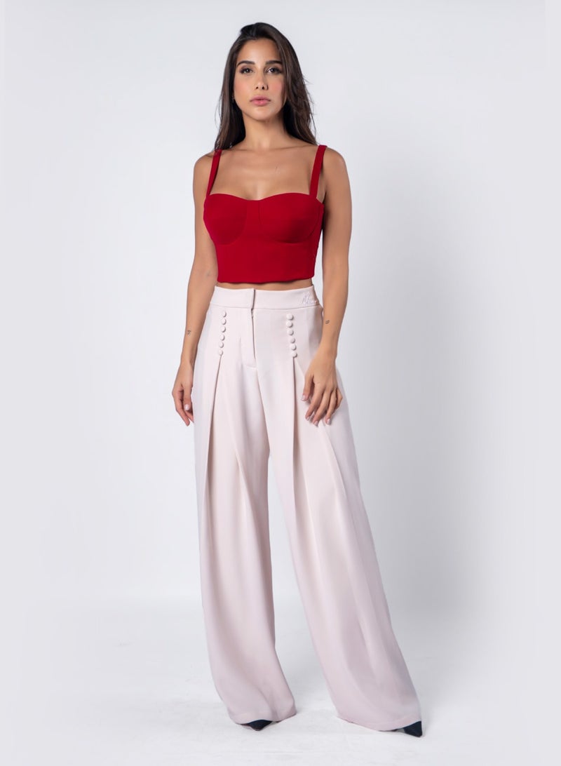 NIVA FASHION HOUSE Red Corset Crop Top  - Image 3