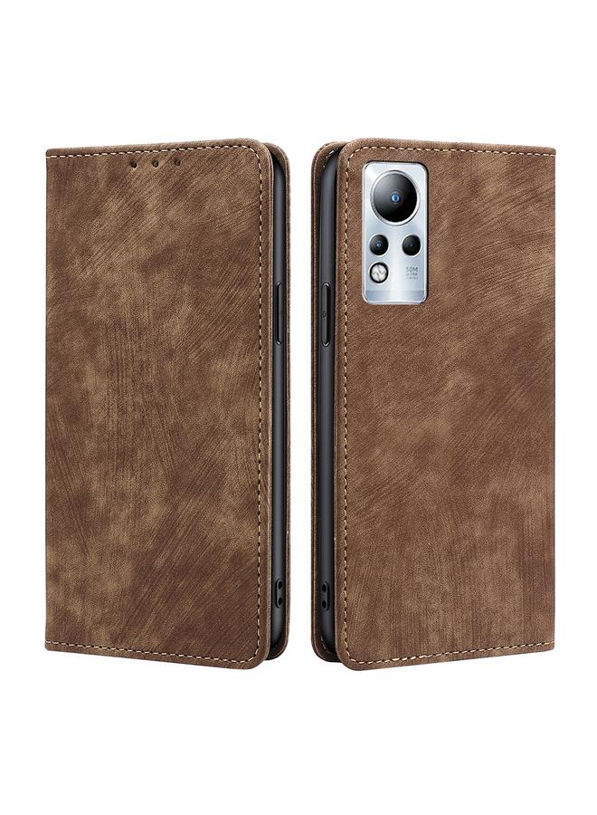 S-TOP Case For Infinix Note 11 RFID Anti-theft Brush Magnetic Leather Phone Case - Image 1