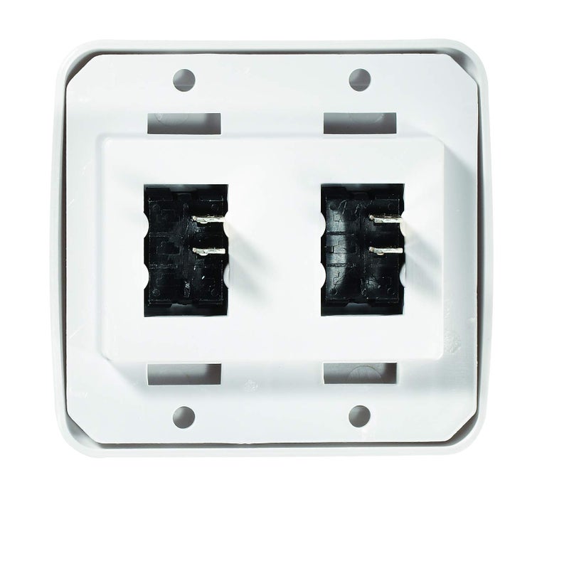 RV Designer S533, Contoured Wall Switch, Includes Base and Bezel, On / Off, Double, White, DC Electrical - Image 2