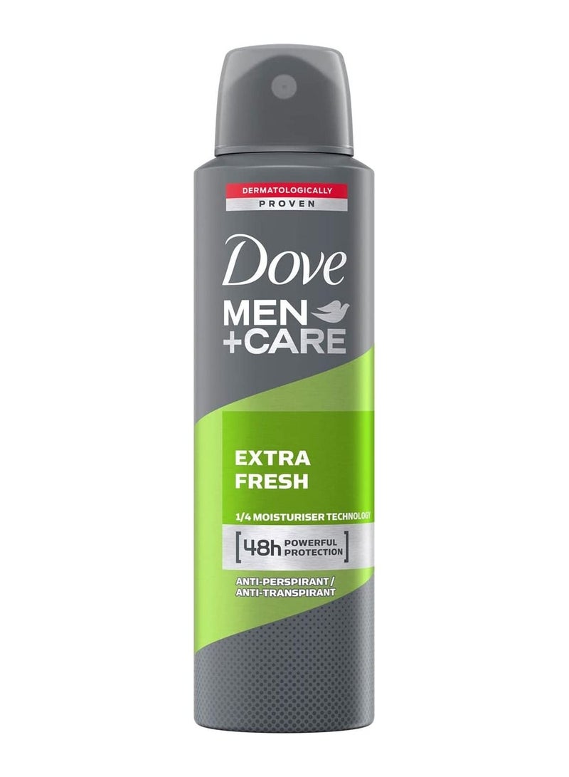 Dove Men+Care Extra Fresh Dry Antiperspirant Deodorant Spray 150ml (Pack of 2) - Image 2