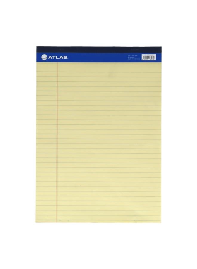 ATLAS Single Ruled Pages 40-Sheet Legal Pad Set Yellow A4 Size 30cm - Image 1