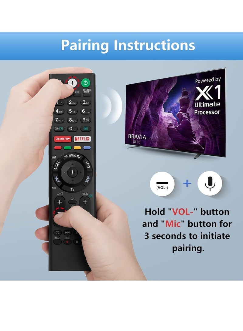 PopZa Replacement Remote Control for Sony TV, Remote Control for Sony Bravia XR Full Array LED 4K UHD Smart Google TV with Netflix and Google Play Buttons - With Battery - Image 4