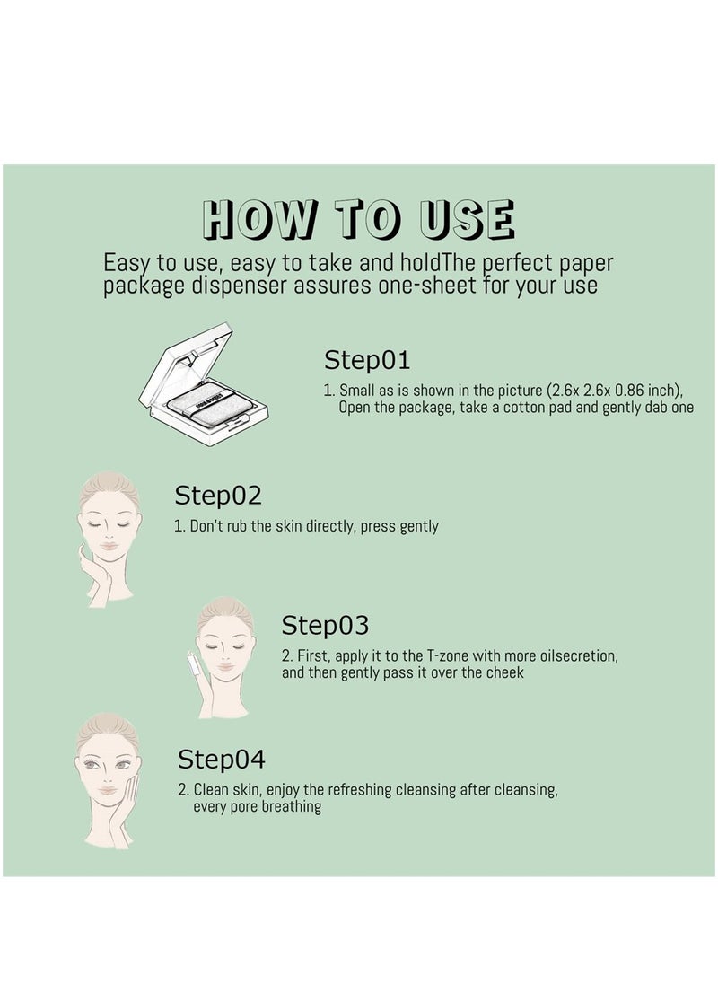 SYOSI 200Pcs Blotting Paper for Oily Skin with Mirror Case and Self-Adhesive Powder Puff for Men and Women  - Image 5