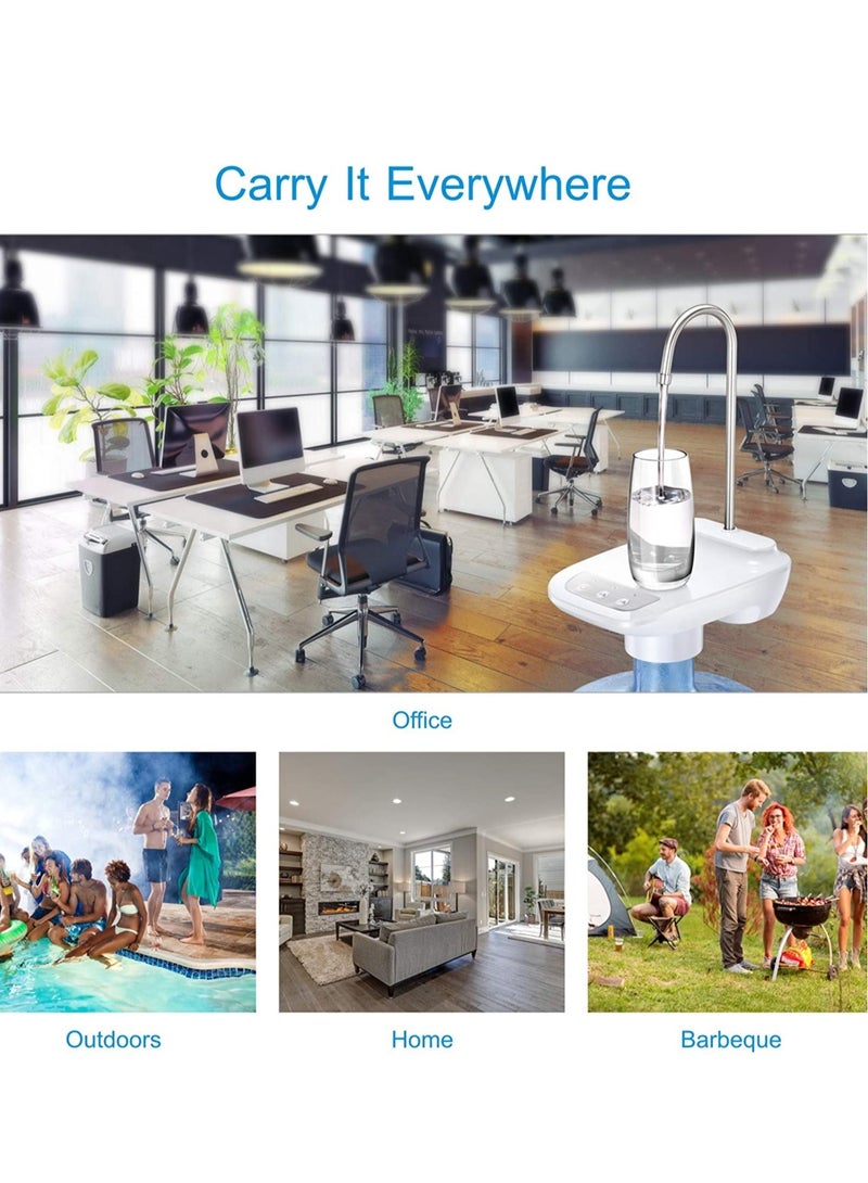 ELTRAZONE Rechargeable Electric Drinking Water Dispenser Pump White/Black 7.4x5.31x3.34inch - Image 5