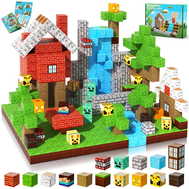 Annexfun Magnetic Blocks100PCS Magnetic Building Blocks Magnetic Tiles Kids Build Cubes 2026 Upgraded STEM Game Toys Christmas Birthday Gifts for Boys Girls Ages 3 - Image 2