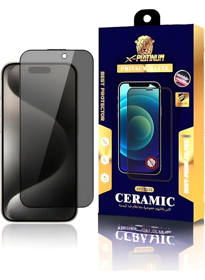 erorex Matte Anti Spy Screen Protector For Iphone 15 Anti Fingerprint Privacy Protection Cover Scratch And Shatter Resistant - Image 1